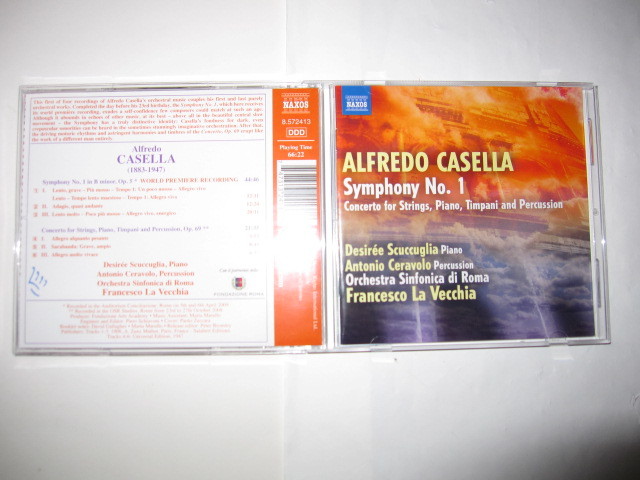 カセッラ:交響曲第1番/ピアノ、ティンパニ、パーカッションと弦楽のための協奏曲 フランチェスコ・ラ・ヴェッキア,ローマ交響楽 NAXOS拍卖