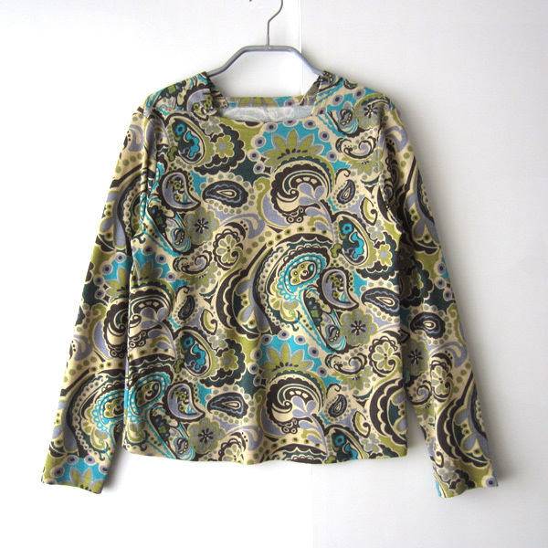美品 MOKA/モカ★ ペーズリー柄 長袖Tシャツ拍卖