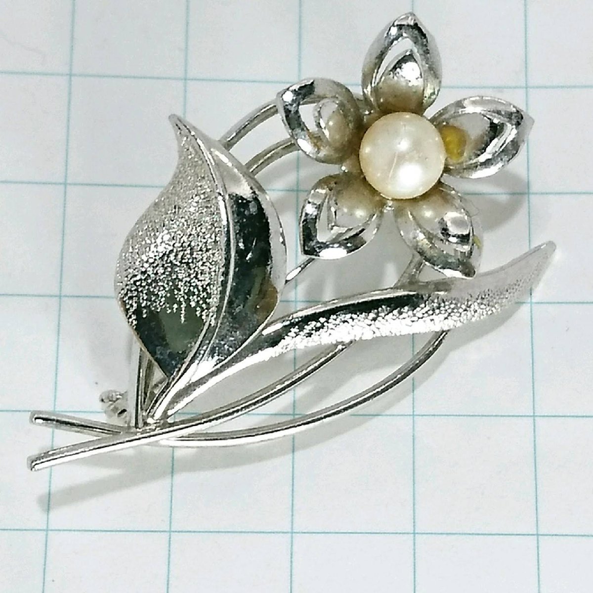 送料無料)ビンテージ☆パール お花モチーフ☆アンティーク ブローチ A21385拍卖