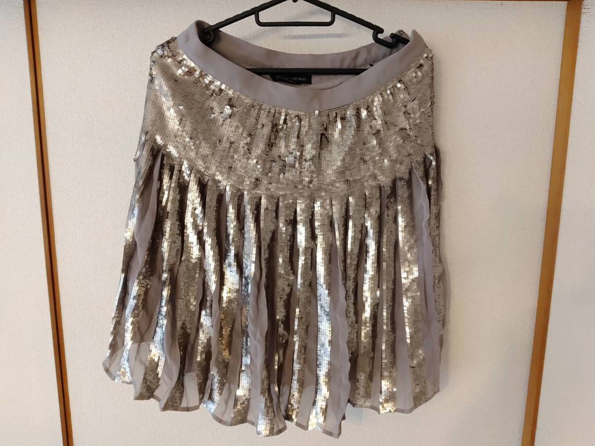 希少 レア バナナリパブリック BANANA REPUBLIC 膝丈スカート 総スパンコール拍卖