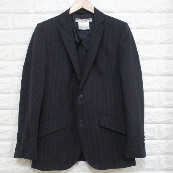【キャサリンハムネット】シルク混/春夏◆テーラードジャケット スーツジャケット ストライプ LUIGIBOTTO◆M拍卖