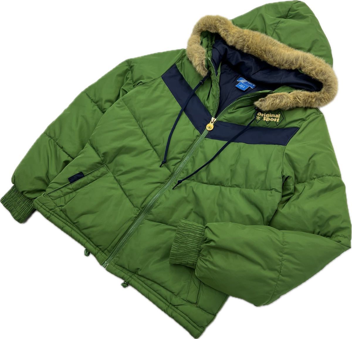 adidas ☆ スポーティー◎ 中綿 ジャケット ファー パーカー レディース グリーン ネイビー S 秋冬 スポーツ デイリー アディダス■DH67 拍卖
