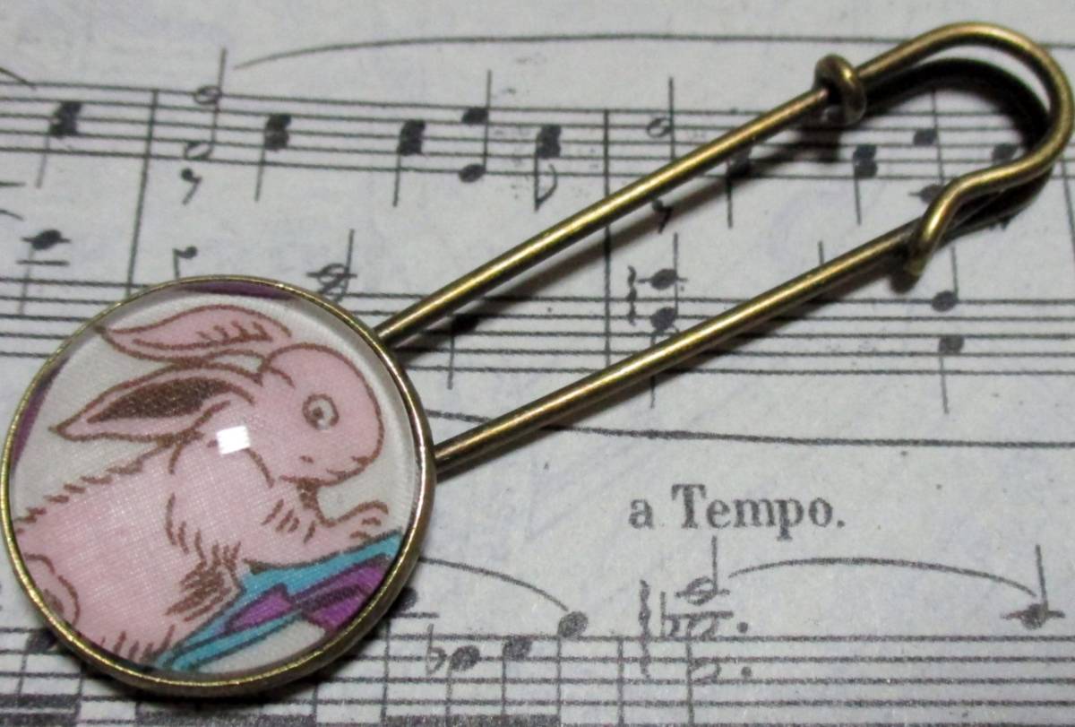 *リバティ Cotton tail コットンテイル キルトピン* うさぎ ウサギ ストールピン カブトピン スカーフピン 拡大拍卖