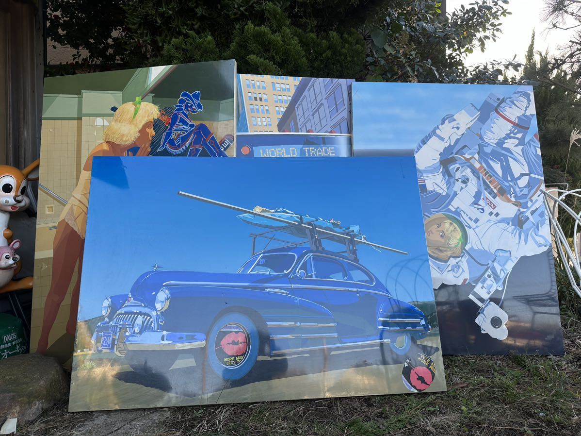 ★鈴木英人/大きなパネル/4枚セット/1980s/Eijin Suzuki/ロサンゼルス/LA/CA★拍卖