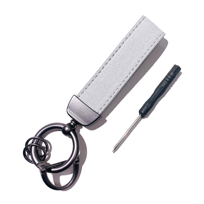 キーホルダー カーキーホルダー レザー 男女適用 レディース メンズ 360度回転 紛失防止Dリング グレー K-11-01拍卖
