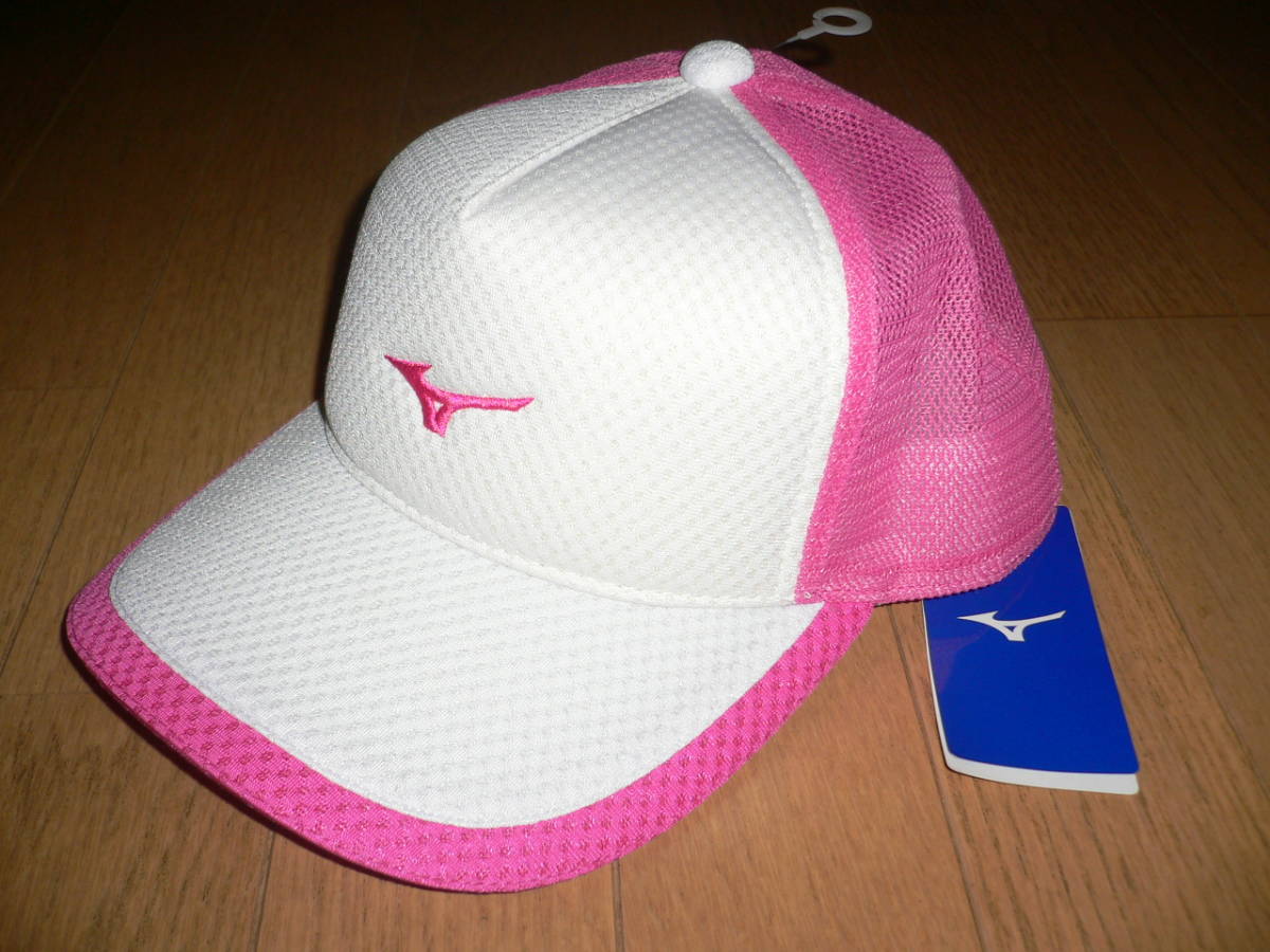 *新品 ミズノ テニス メッシュ キャップ 20XBSMU ホワイトxピンク Mizuno 62JW9Z2176 帽子 ラケットスポーツ*拍卖
