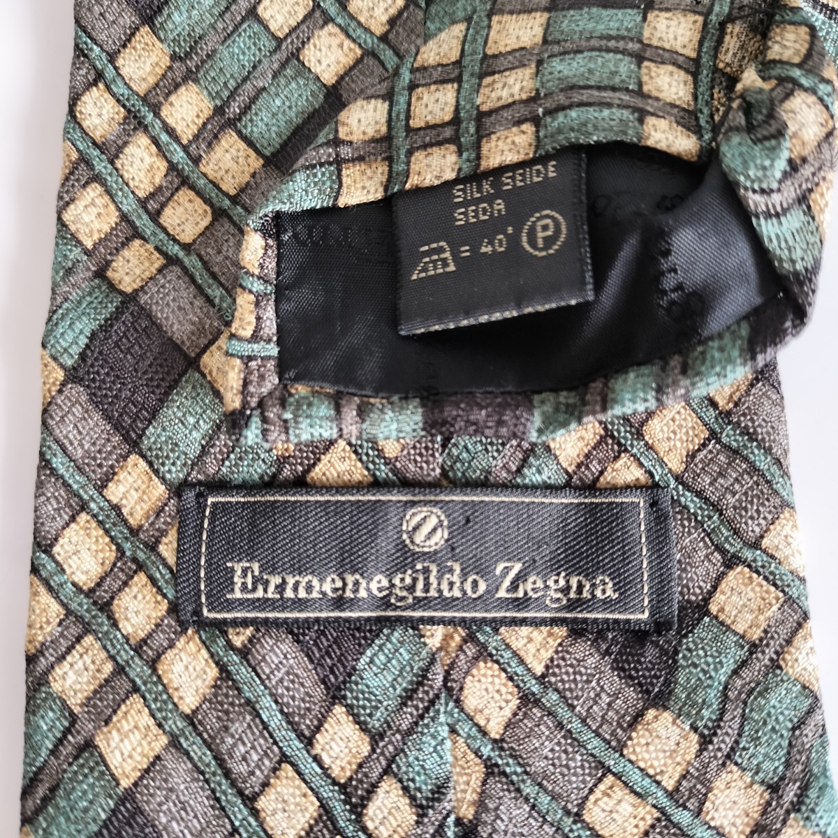 エルメネジルドゼニア(Ermenegildo Zegna)黒緑チェックネクタイ拍卖