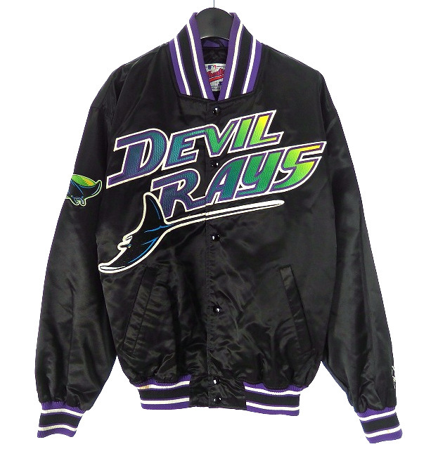 MLB タンパベイ・デビルレイズ 90s 初期 スタジャン ジャケット ブルゾン STARTER ブラック 黒 メンズ拍卖
