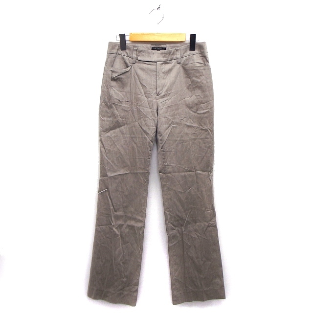 23区 オンワード樫山 パンツ ストレート ジップフライ コットン混 38 グレージュ /NT18 レディース拍卖