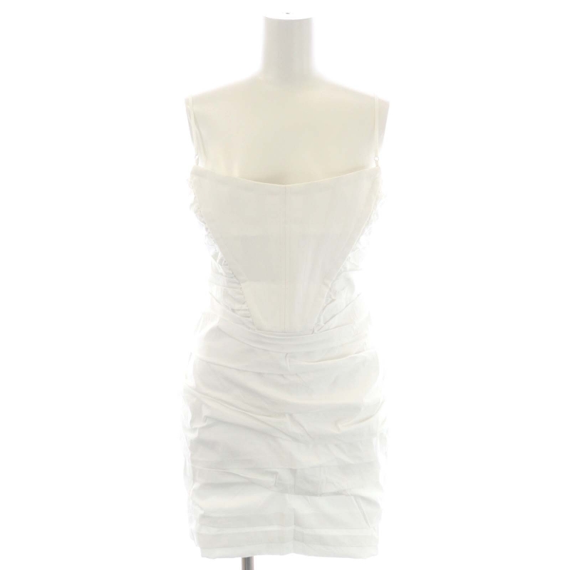 アレキサンダーワン ALEXANDER WANG 近年モデル ギャザーキャミドレス ワンピース ミニ 6 白 ホワイト /HK ■OS レディース拍卖