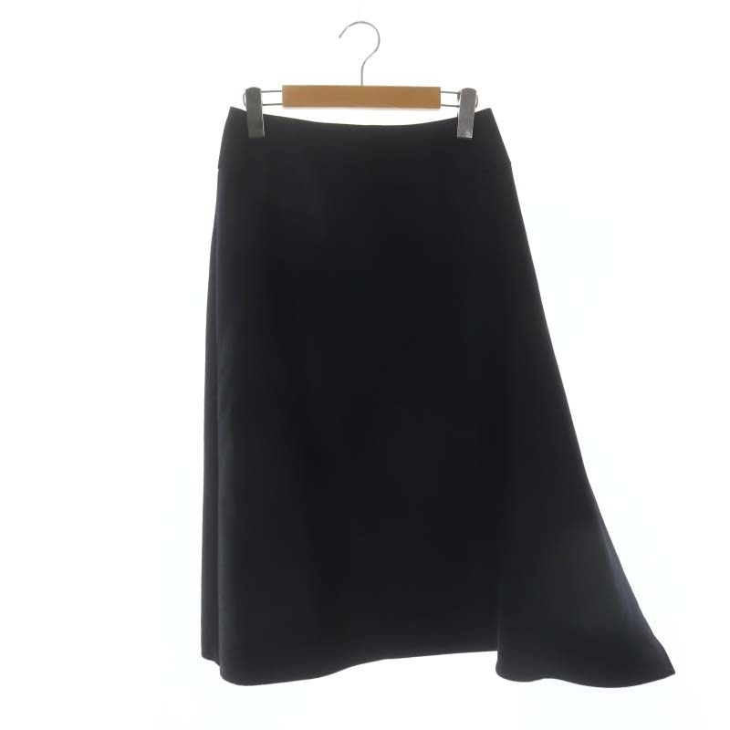 アナイ ANAYI 21SS ロングフレアスカート ミモレ丈 バックファスナー 38 M 紺 ネイビー /YQ ■OS レディース拍卖