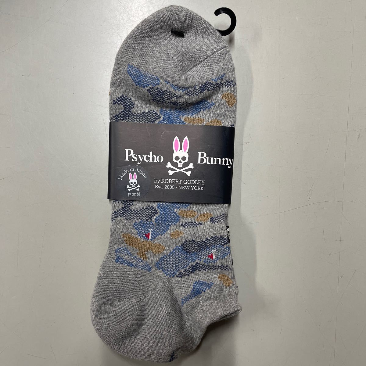 Psycho Bunny サイコバニー 靴下 ソックス socks 日本製 MADE IN JAPAN メンズ サイコ バニー グレー 灰色拍卖