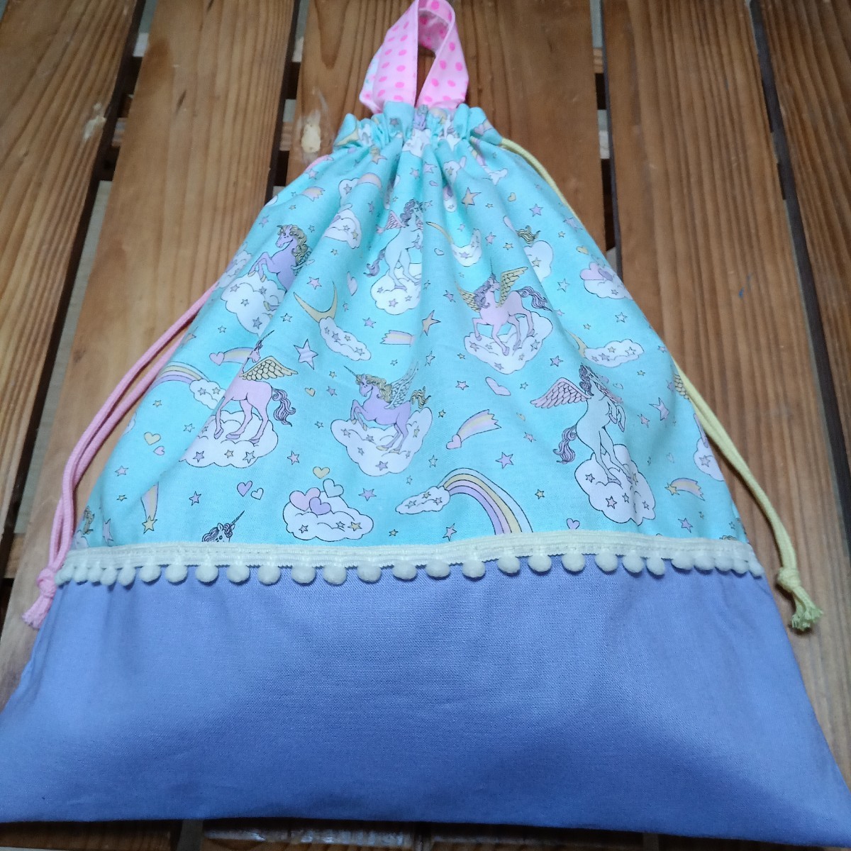 入園入学準備 ユニコーン 体操服袋 お着替え袋 巾着袋 女の子 ゆめかわ ハンドメイド 体操着袋 体操服袋 ユニコーン 体操服入れ拍卖