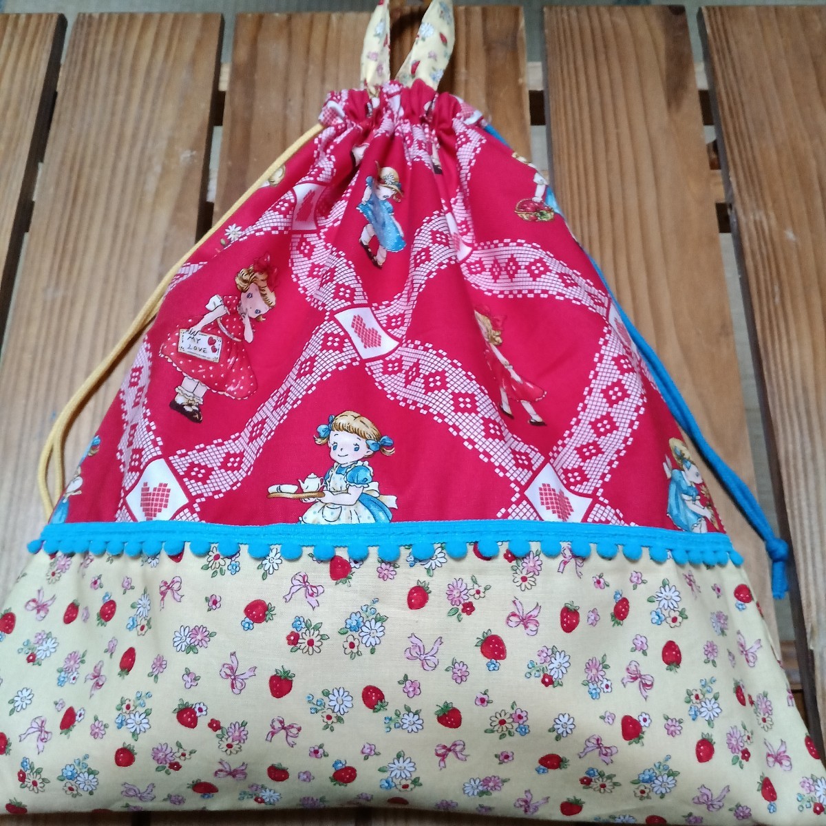 入園入学 マーガレット&ソフィー 体育着袋 お着替え袋 巾着袋 女の子 ゆめかわ ハンドメイド 体操服袋 体操着入れ リボン 拍卖