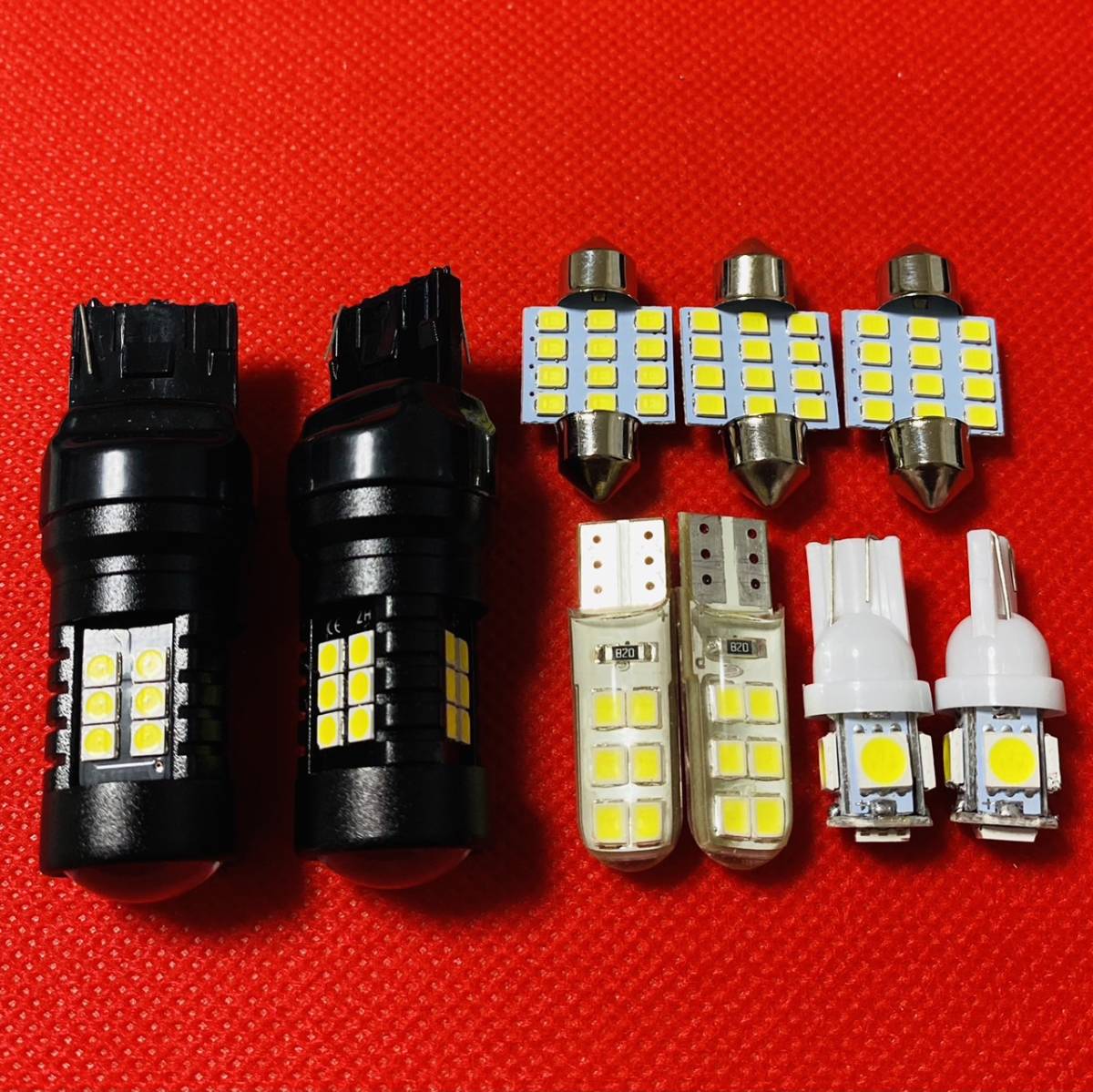 爆光 ゼスト JE1 JE2 ルームランプ バックランプ ポジション球 ナンバー灯 9個セット T10 LED ホワイト ホンダ 純正球交換 送料無料拍卖