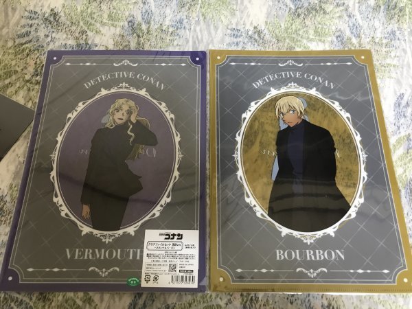 230クリアファイル 名探偵コナン トムスショップ 黒鉄ver. ベルモット&バーボン(安室透)  2枚セット拍卖