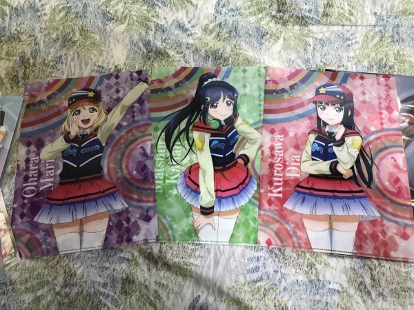 229クリアファイル ラブライブ!サンシャイン!! 劇場版 The School Idol Movie Over the Rainbow 3年生 鞠莉 ダイヤ 果南 3枚セット拍卖