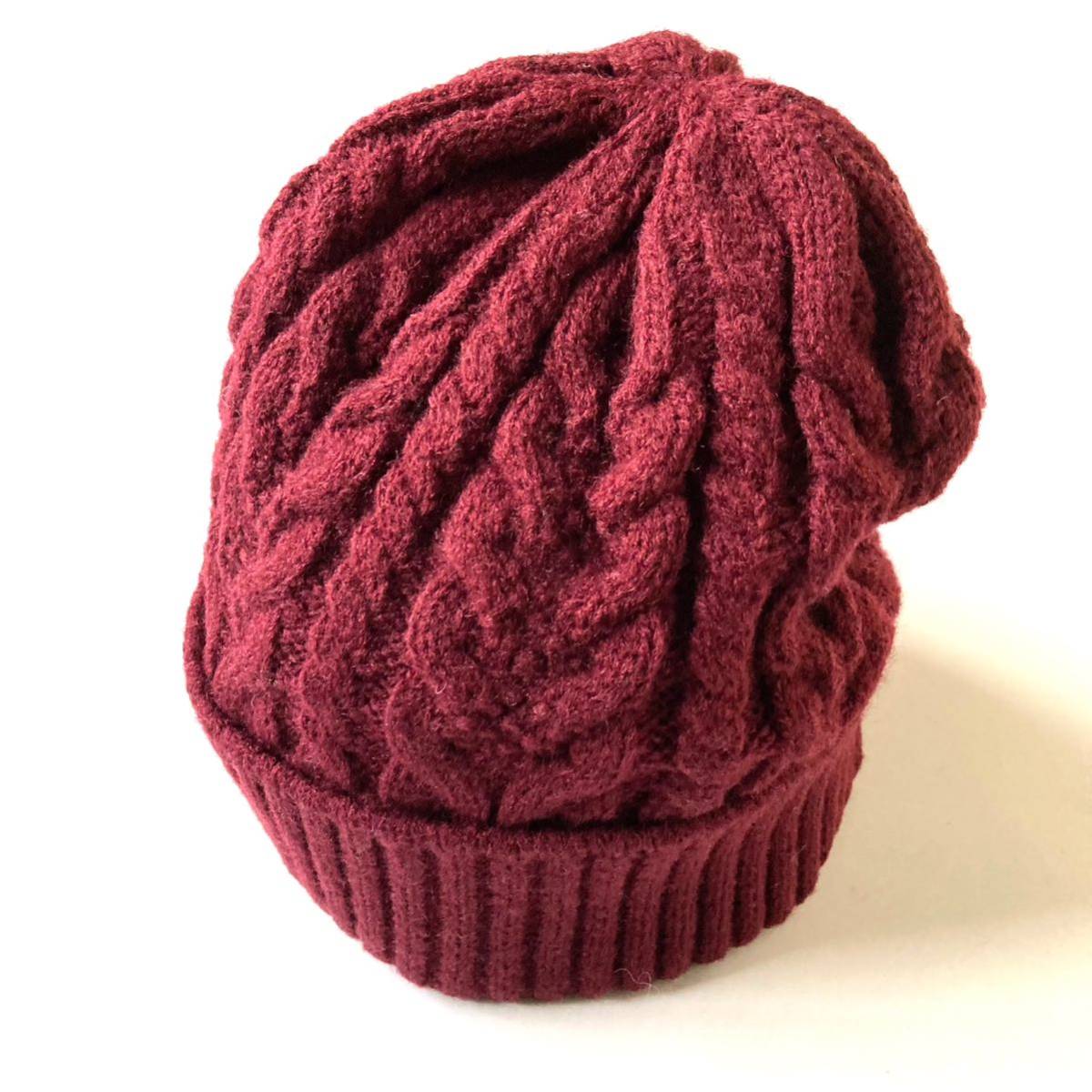 ニットキャップ PIXY PLANET えんじ色 ジュニア キッズ 新品 アクリル100% サイズ52㎝ 〜56㎝ ダンス アウトドア 防寒防風 即決拍卖