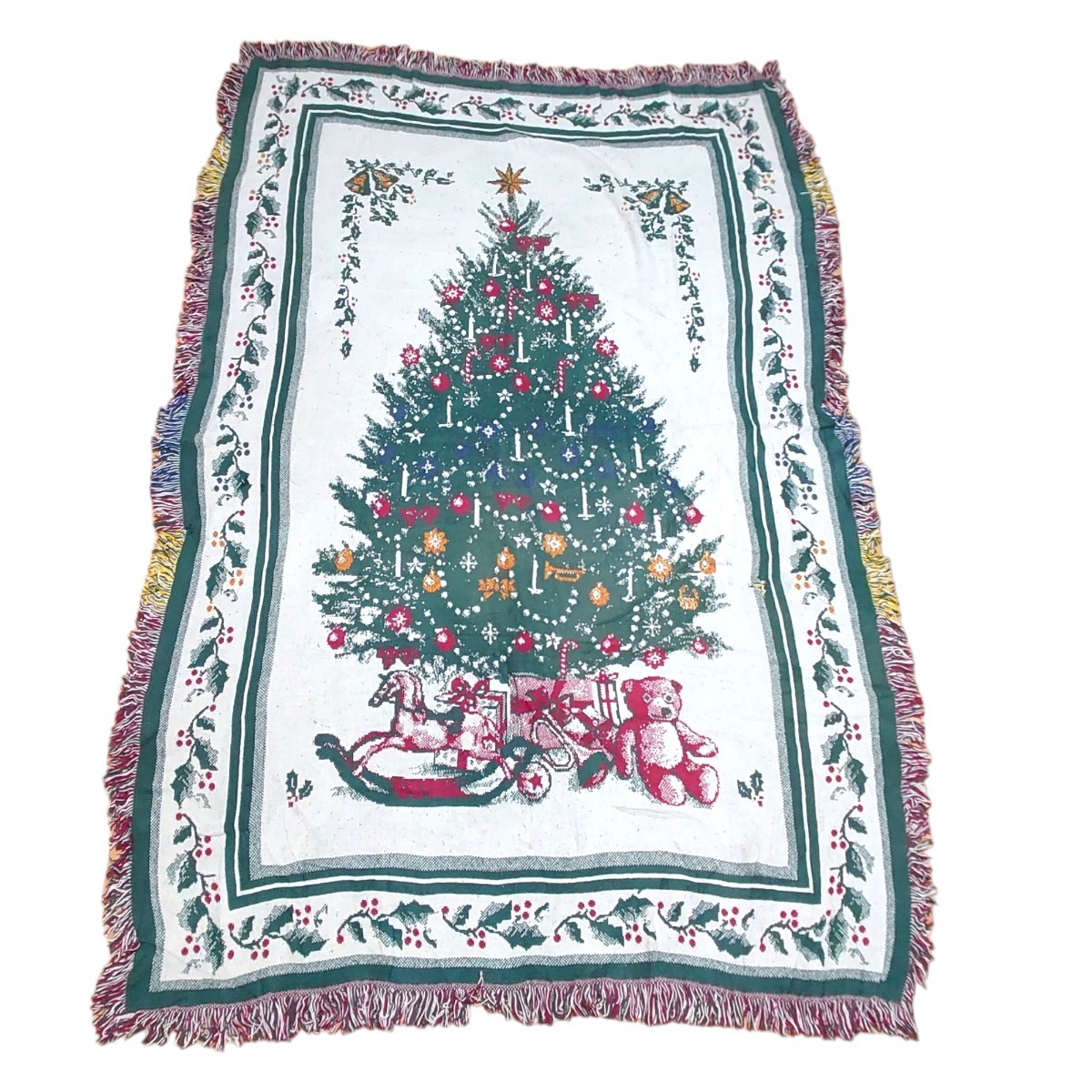 vintageラグ カーペット マルチカバー、クリスマス、クリスマスツリー328拍卖
