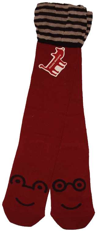 マタノアツコ/ATSUKO MATANO★ワコール★ソックス/靴下★Mサイズ(22~24cm)★スマイル・かえる と 丸メガネ★レッド/RE★俣野温子★日本製拍卖