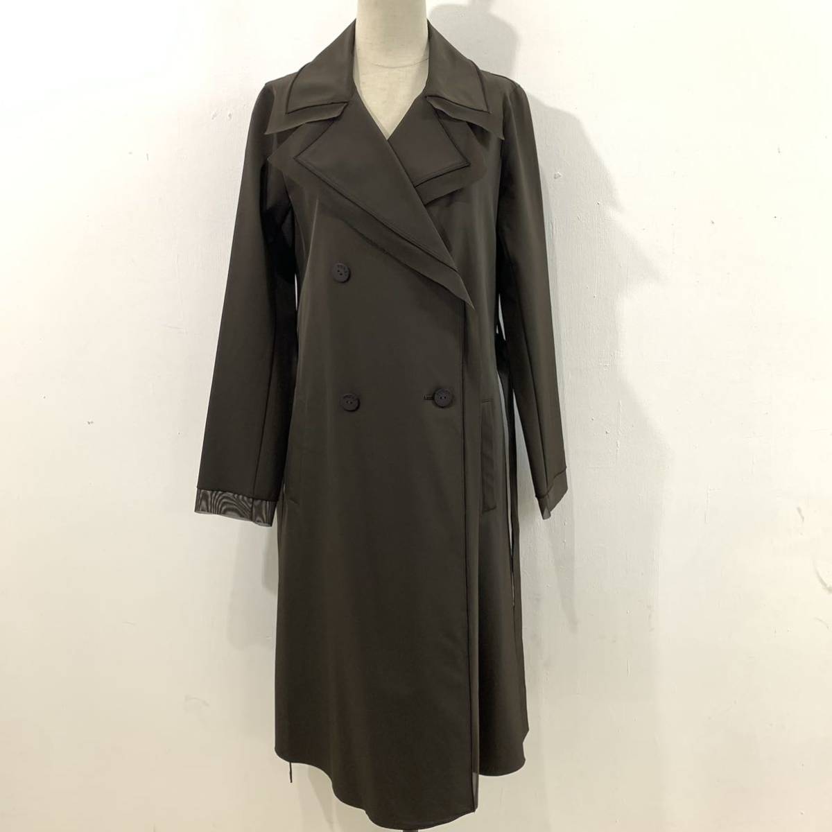 FOXEY NEWYORK トレンチコート ロングコート メッシュ パワーネット デザイン ベルト 上質 フォクシーニューヨーク【送料一律/同梱可能】E拍卖