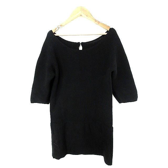 MK MICHEL KLEIN ワンピース ニット 七分袖 ミニ 38 ブラック拍卖