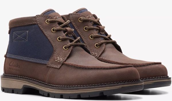 Clarks 28.5cm ウォータープルーフ チャッカ ブーツ 防水 ダークブラウン サイド ゴア ビジネス スニーカー レザー スーツ JJJ231拍卖