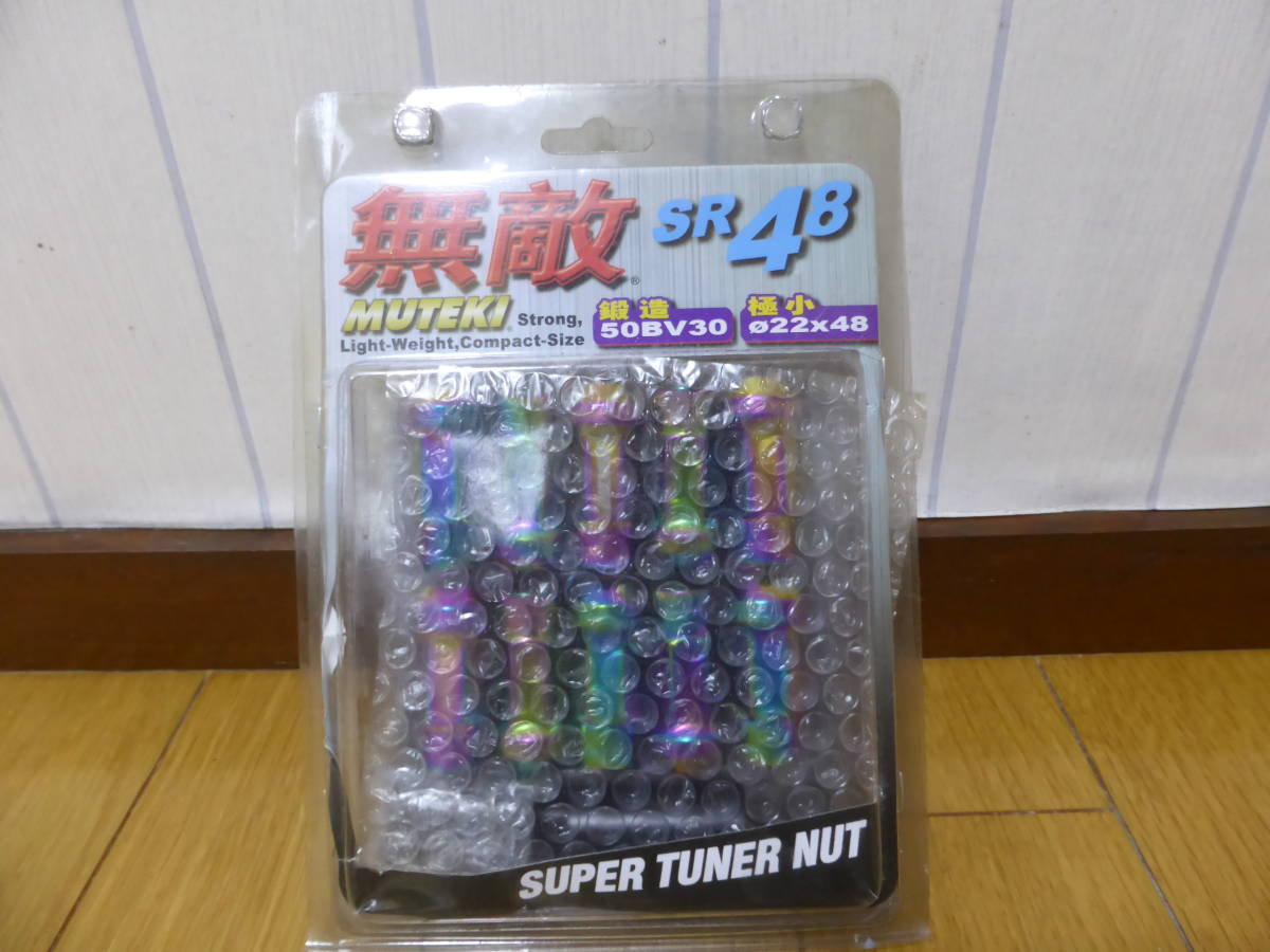 無敵☆MUTEKI SR48 SUPER TUNER NUT ホイールナット COLOR レインボー M12 1.5 (20個入り)拍卖