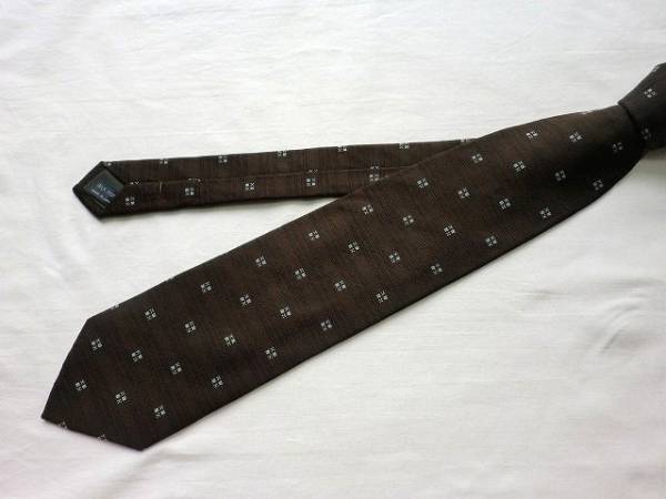 $ 超美品 $ 大人気!■ CHAPS RALPH LAUREN ■ チャップス ラルフローレン ■ 小紋 刺繍 柄 ■ 絹 ■ チョコレート色 こげ茶 ■ 送料無料拍卖