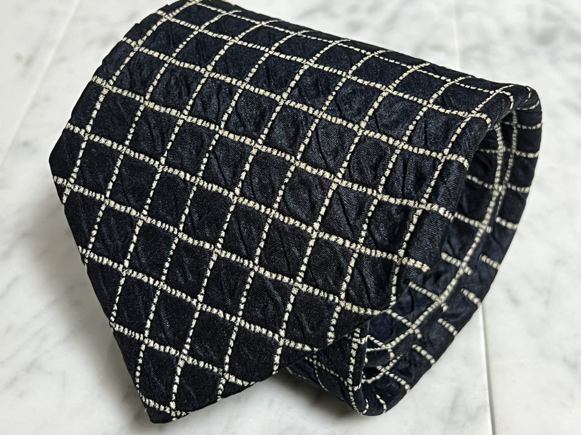 770円~ ネクタイ ブロックチェック ダークネイビー系 総柄拍卖