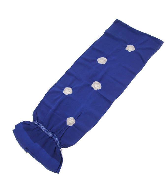 帯揚げ 帯あげ 振袖用 ちりめん 絞り ☆くすみ青 グレー 灰色 和装小物 正絹100% 未使用 ★成人式 振袖 二十歳拍卖