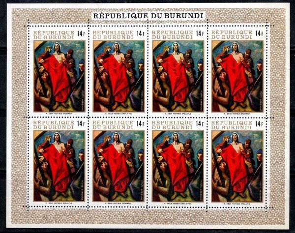 ブルンジ切手『キリスト』8枚シート A拍卖