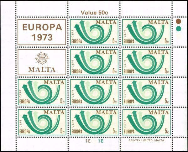 マルタ『ヨーロッパ』12枚シート 1973 C 小難拍卖