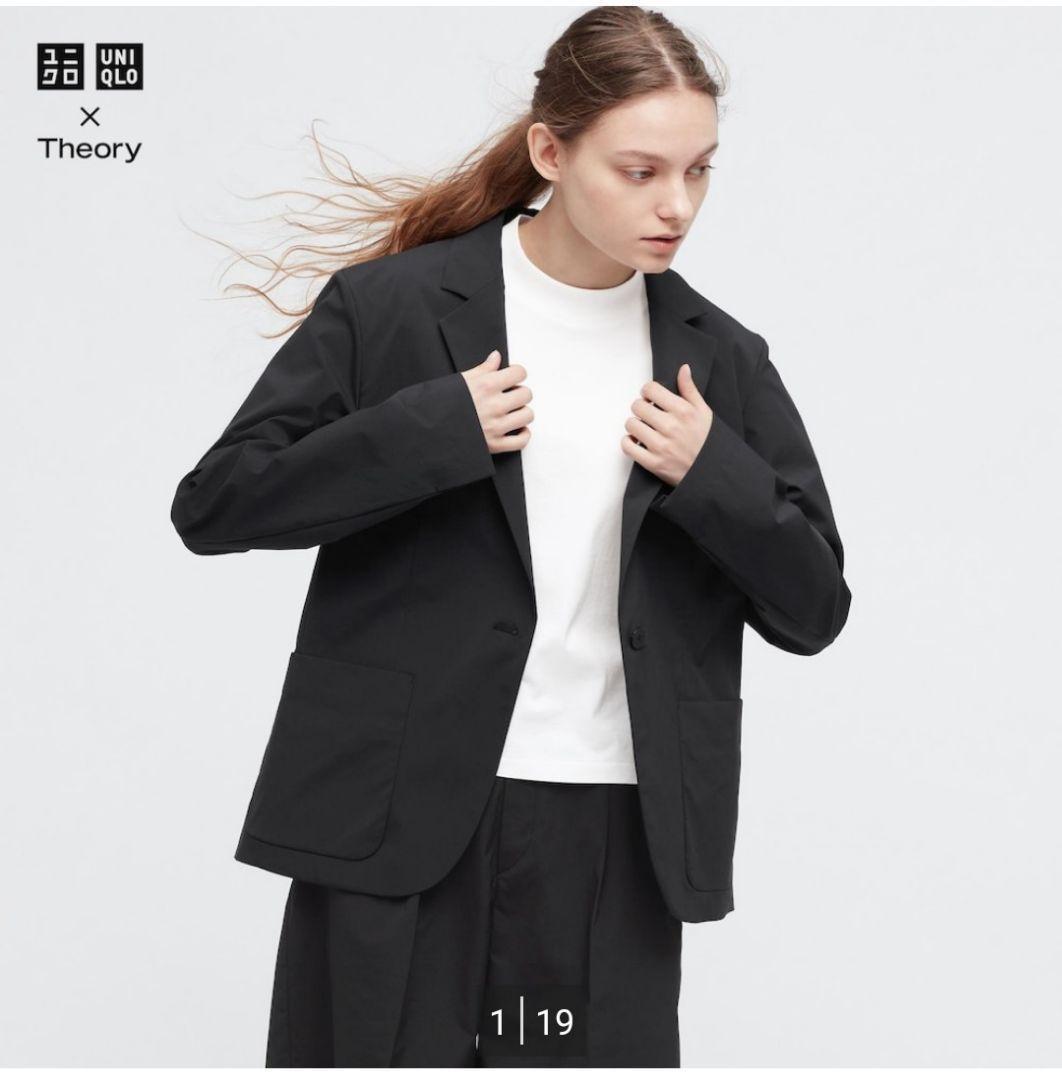 感動 ジャケット セットアップ 可能 XL 黒 UNIQLO ユニクロ theory セオリー コットンライク 447469 MB まとめ げんじ Genji 拍卖