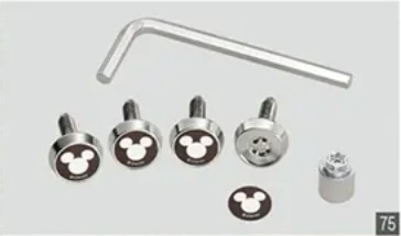 キャンバス LA850S/LA860S 後期:純正 ナンバープレートロックボルト(ディズニー)(1台分 4本セット+専用工具付)拍卖