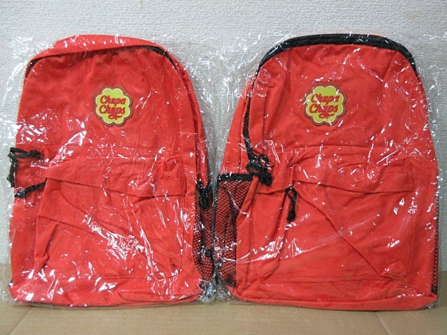 S5510 未使用 未開封 2点セット 折りシワあり チュッパチャプス リュックサック デイパック オレンジ 約40cm×30cm拍卖