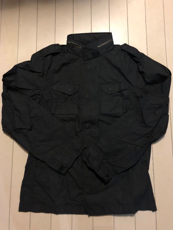 在庫処分 BEAMSミリタリシャツフードジャケット ブラック L拍卖