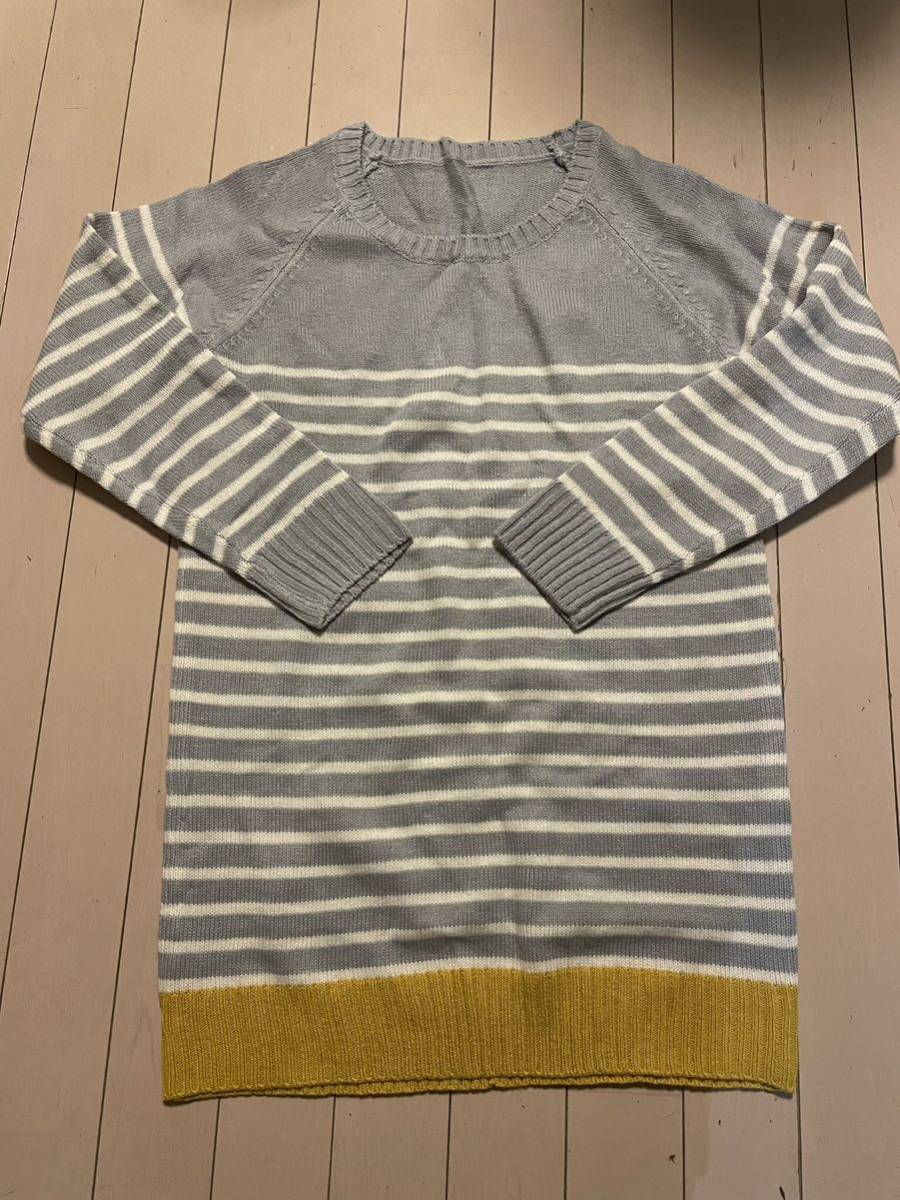 サンプル処分ビームスレディースニットチュニック FREE ボーダー グレー拍卖