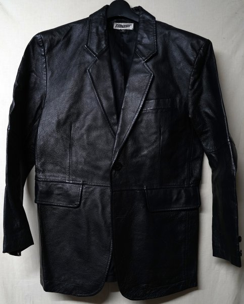 ◆BONSKIP ボンスキップ 本革レザーテーラードジャケット 黒拍卖