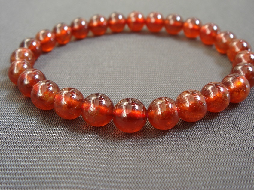 ☆開運UP,風水,健康運,天然5A級オレンジガーネットブレスレット7mm13拍卖