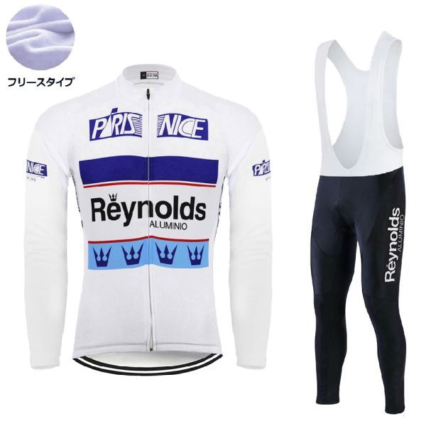 新品 長袖 裏起毛 上下セット No78 Lサイズ スペイン サイクルジャージ ウェア メンズ サイクリング MTB ロードバイク 自転車 フリース拍卖