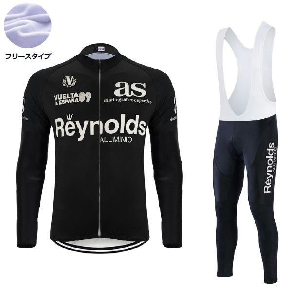 新品 長袖 裏起毛 上下セット No73 Lサイズ スペイン サイクルジャージ ウェア メンズ サイクリング MTB ロードバイク 自転車 フリース拍卖