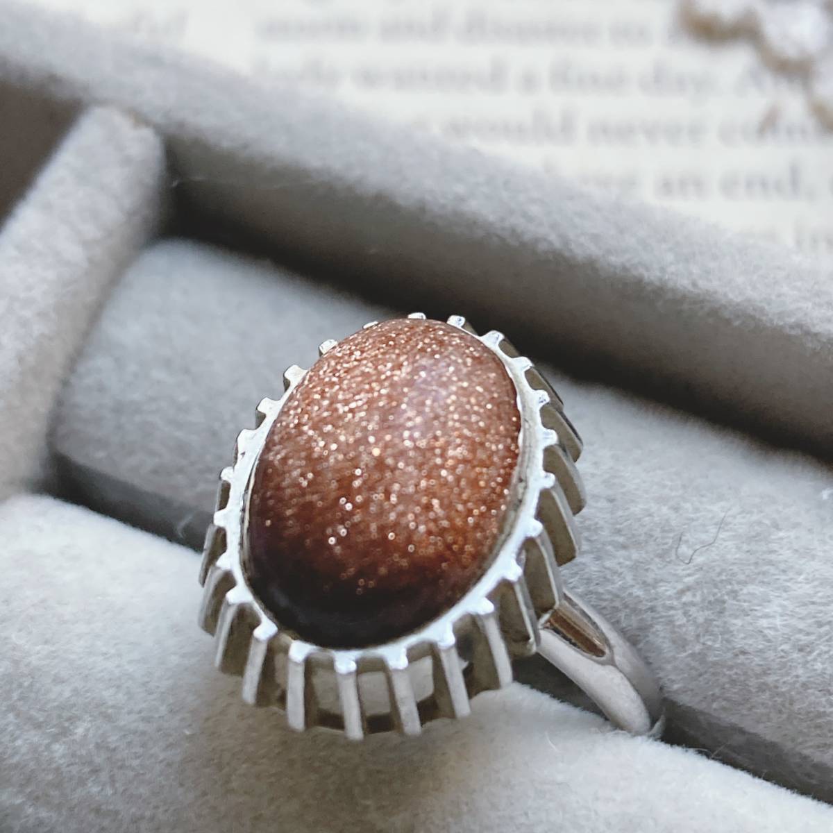 アンティークリング 茶金石 シルバー 難あり ヴィンテージ 指輪☆Vintage jewelry accessories A0889拍卖