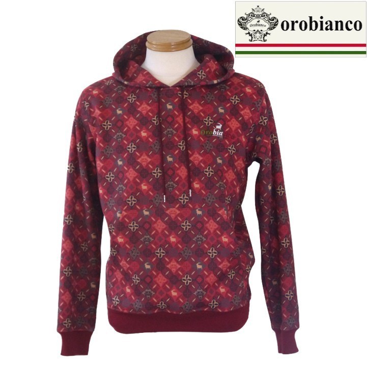 【SALE】 オロビアンコ/orobianco プリントパーカー 48/Lサイズ 115-赤系拍卖