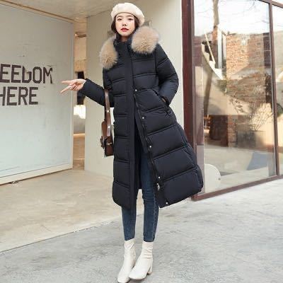 SALE★XLサイズ レディース ファー付き ロングダウンコート 中綿 ベルト ブラック 【555】アウター ロングコート ロング丈 防寒 フード拍卖