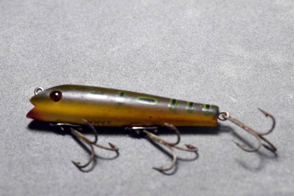 VINTAGE WOODEN LURE HEDDON DARTING ZARA #6550 (3627-7A)USA MADE #OLDLURE #ARTLURE_VINTAGE #ヴィンテージルアー frog collection拍卖