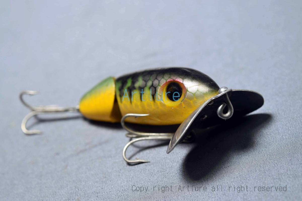 VINTAGE LURE JOINTED JITTER BUG (ZA36-4 )USA MADE #OLDLURE #ARTLURE_VINTAGE #ヴィンテージルアー frog collection拍卖