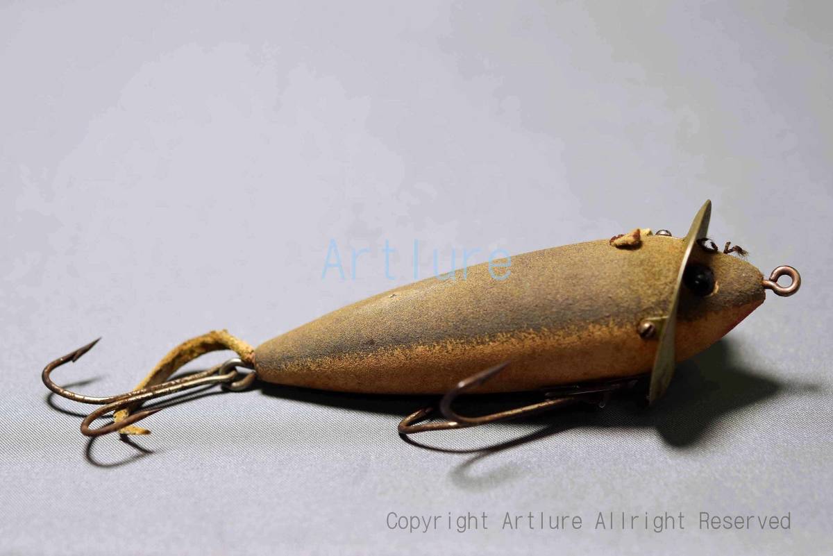 VINTAGE wooden LURE HEDDON dawagiac minnow #210 mouse flap rig c1931 ()USA MADE #OLDLURE #ARTLURE_VINTAGE #ヴィンテージルアー 拍卖