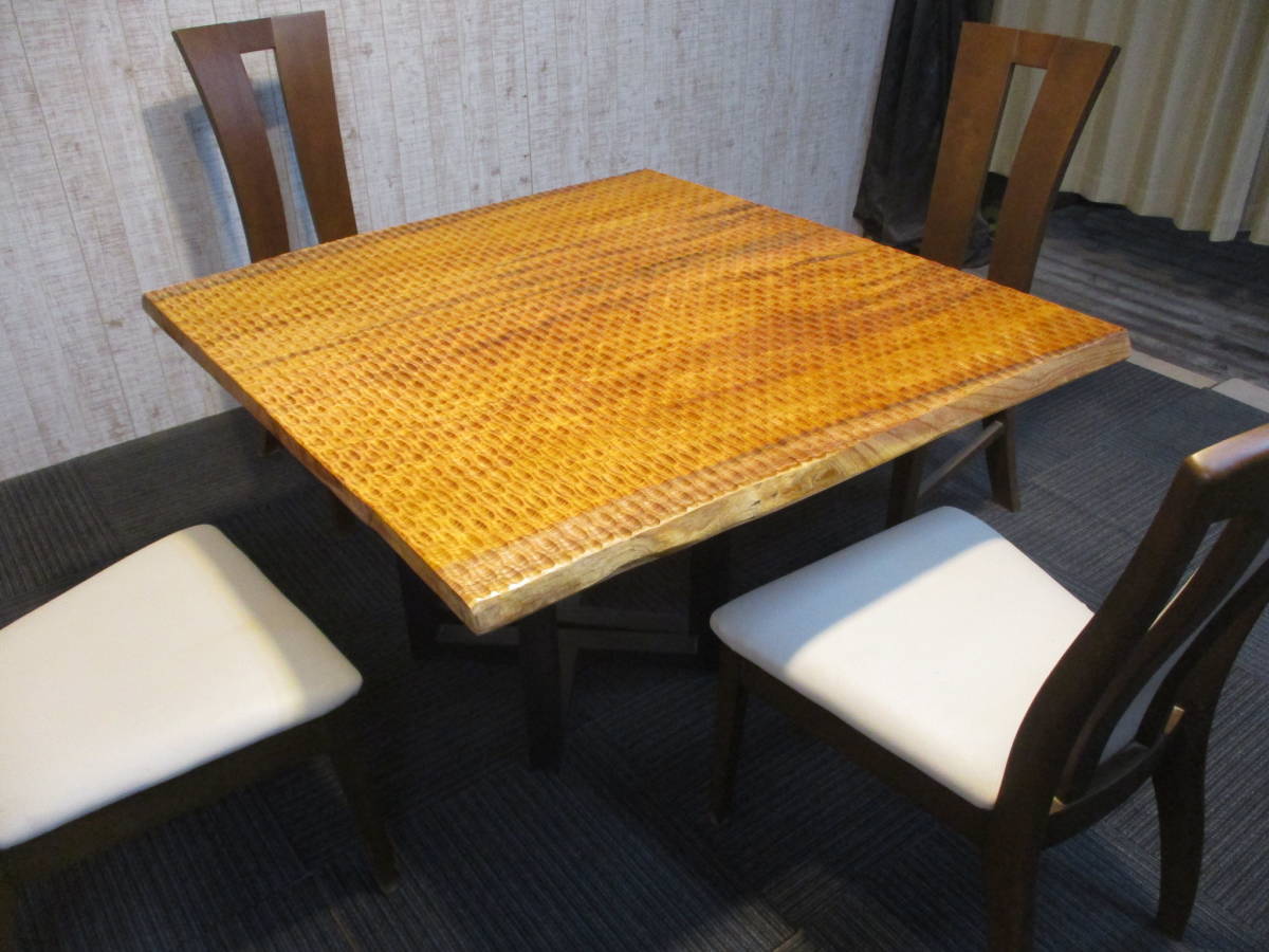 #1101■ 欅 ケヤキ 一枚板 無垢 テーブル ローテーブル ダイニングテーブル 座卓 天板 漆塗り風 カフェテーブル デスク拍卖