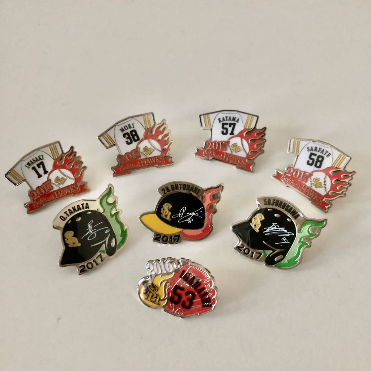 未使用★ソフトバンクホークス ピンバッジ まとめ売り 2016~2017 若鷹ガチャ プロ野球拍卖